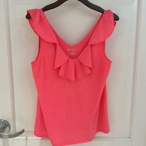 Lilly Pulitzer Alessa Top in Crab Claw Coral. Size medium.